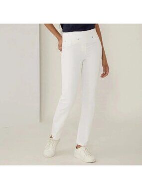 NEW Bellina White Pull-On Stretch Jeans Petite XL